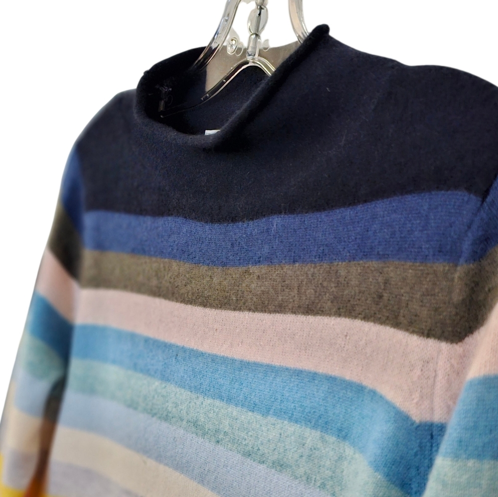 Anthropologie White + Warren Multicoloured  Cashmere Rolled Mock Neck Sweater XS - Picture 7 of 12